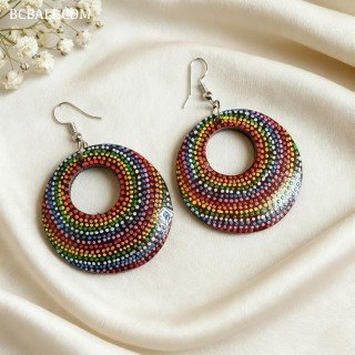 Special Offer Painting Wood Earrings Colorful Model